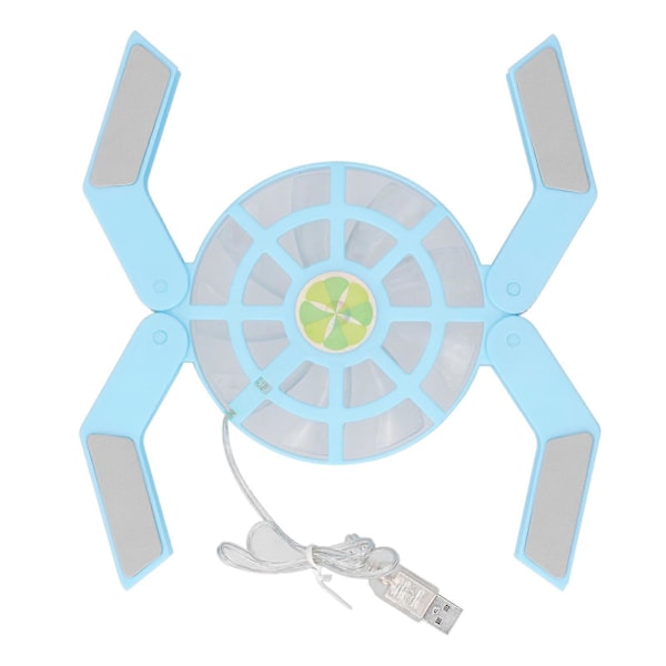 Laptop Kølepude med Lysende Stor Fan USB Notebook Computer Foldbar Stativ DRS08 (Blå)