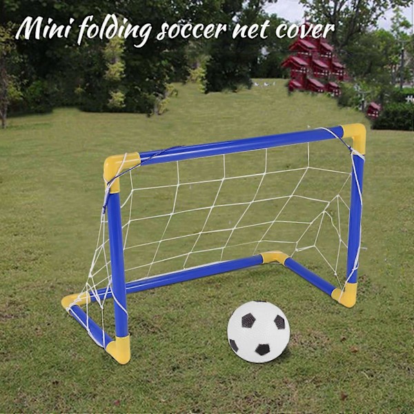 Innendørs Mini Sammenleggbar Fotball Målnett Sett+Pumpe Barn Sport Utendørs Hjemmelek Leketøy Barnebursdagsgave Plast