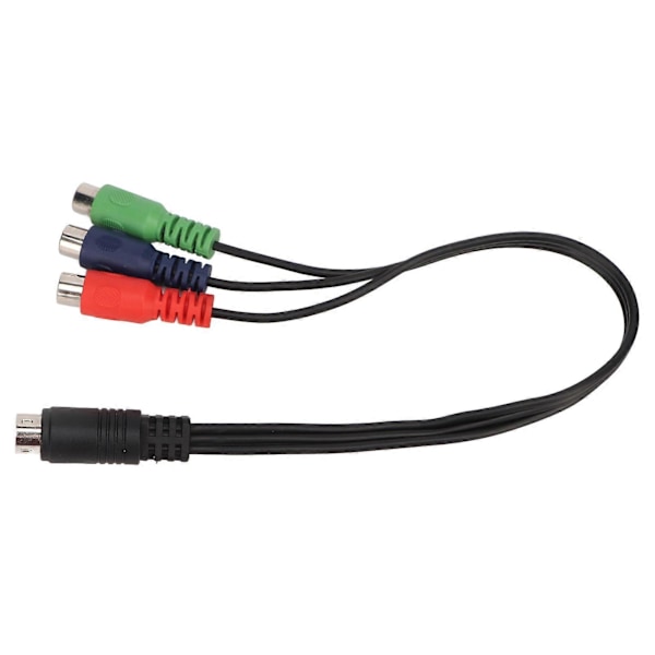 MINI DIN 9-pin til 3 RCA-kabel MINI DIN 9-pin hann til 3 RCA hunn RGB videoadapterkabel 11,8 tommer