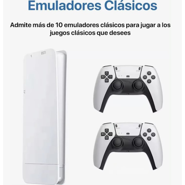 M15 PRO Retro Spillkonsoll, 2 Trådløse Kontrollere, 64 GB, 20000 Spill, 3D, HD, TV, PS1 4K HDMI Emulator