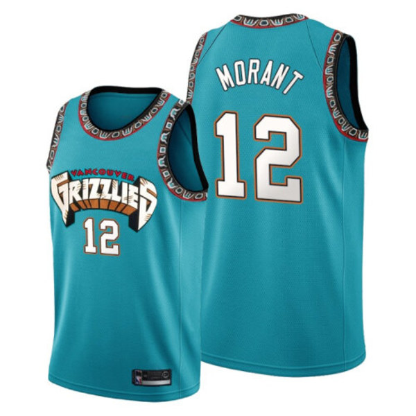 Grizzlies Yes Morant 12 Basketballdrakt NBA Basketballdrakt Barn Voksen Sportsuniform XS