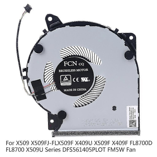 Reservedeler CPU Kjølefan for Vivobook X509 X509fj-flx509f X409u X509f X409f Fl8700d Fl8700 X509u Serie Dfs561405plot Fm5w