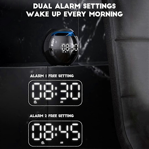 Digital väckarklocka för barn, multifunktionell bas Bluetooth vit