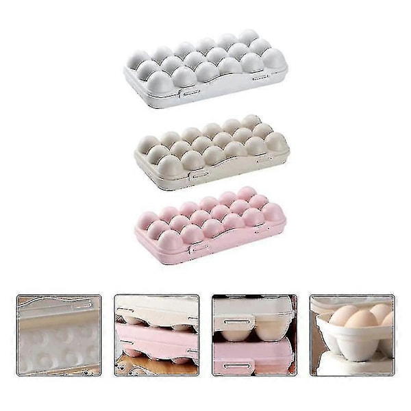 3 st 18-facks äggbricka hållare ägglåda kylskåpslåda Camping Picknick Grill Stötsäker ägg hållare B