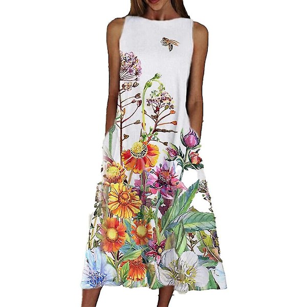 Sommerkjole til kvinder med blomstret print og elegant snit
