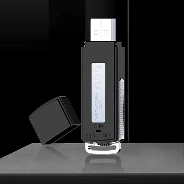 Digital USB-röstinspelare Bärbar U-diskformad AI Smart HD Brusreducering Mini Röstaktiverad Inspelare för Möte Neutral Engelska, Enstaka USB-port