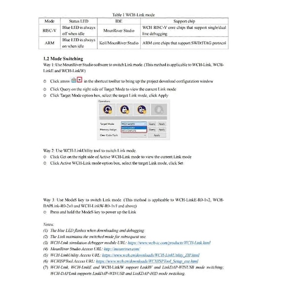 WCH LinkE Online Download Debugger Support WCH RISC-V Arkitektur MCU/SWD Interface ARM Chip 1 Ser