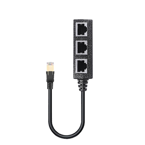 RJ45 Ethernet-kontaktdeler 1 til 3 stikkontakter Internettkabel 5 6 7 Adapter