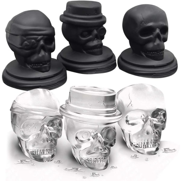 Skull Ice Resin Formar, 3D Flexible Large Novelty Round