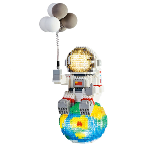 Mikrobyggblokker Astronaut Figur LED Lys Mini Diamant Byggeklosser Lekebarn Gave A