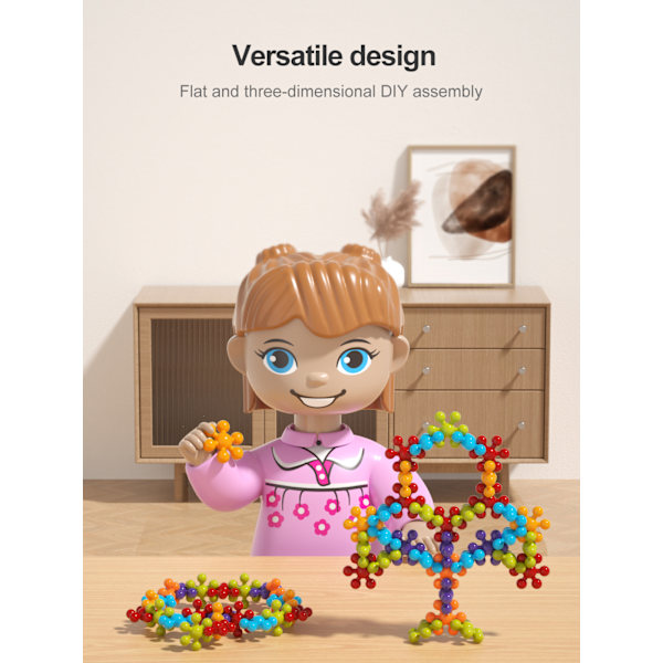 200 stk. Plommeblomst byggeklosser er egnet for 3-6 år gamle puslespill tidlig utdanning byggekloss leker 200PCS