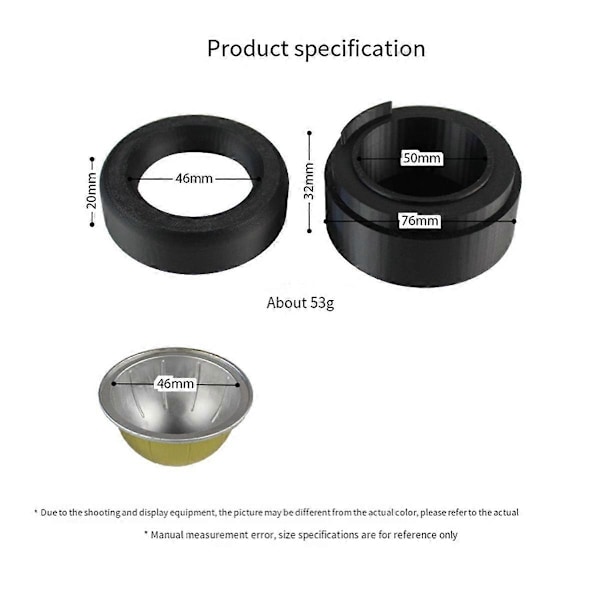 Gjenbrukbare Kaffe Kapsel Disker/Lopp for Vertuo-serien Pod Tomt Etui med 50 stk. Folieforsegling Lopp Holder