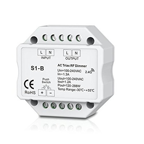 LED-dimmerströmbrytare 2.4G Trådlös RF Fjärrkontroll Dimbar Tryckbrytare Smart Wifi Dimmer för LED-lampa Ljus