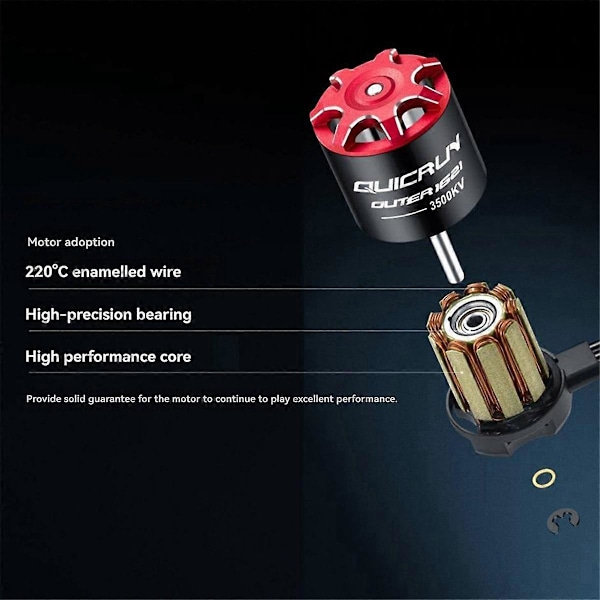 Outer 1621 SL 3500kv Motor Borstlös Sensorlös ESC Elektronisk Hastighetsregulator för 1/24 RC Modellbilar