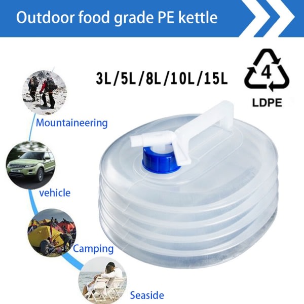 3/5/8/10/L sammenleggbar vanntank utendørs vannpose