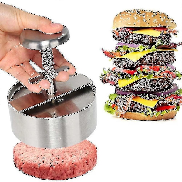 Burgerpresse i Premium Rustfrit Stål - Justerbar Hamburger Patty Maker