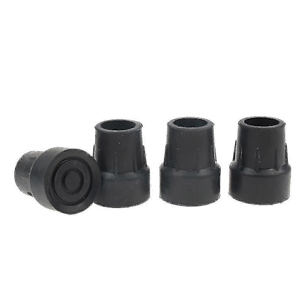 4 stk. 25 mm Gummi Vandrestavsspidser Vandrestav Ferrule Skridsikker Fodbeskyttelse