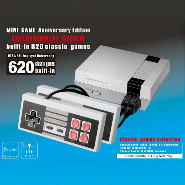 Klassisk Retro 4-Knap Arcade Mini Videospilkonsol med 620 Spil - Lukket Udgang (EU Stik)