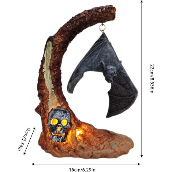 Halloween Lampe til at skabe lys, Harpiks Græskar Bat Lys Lampe | Halloween Dekoration Jack O Lanterns, Bordnatlys til børneværelse, soveværelse, Par