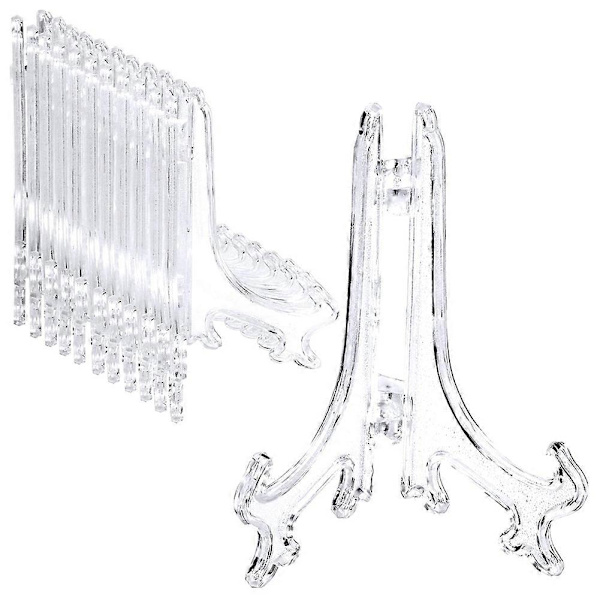 24 stk. Plast Easel Plateholdere Easel Til Bryllup, (Klar, 5 Tommer)
