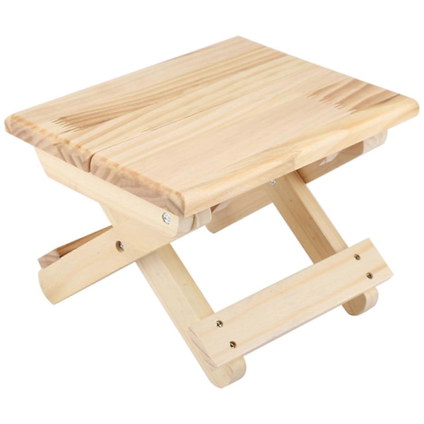 Fällbar liten fyrkantig bänk i massivt trä, lantlig stil, ergonomisk design, fint utförande