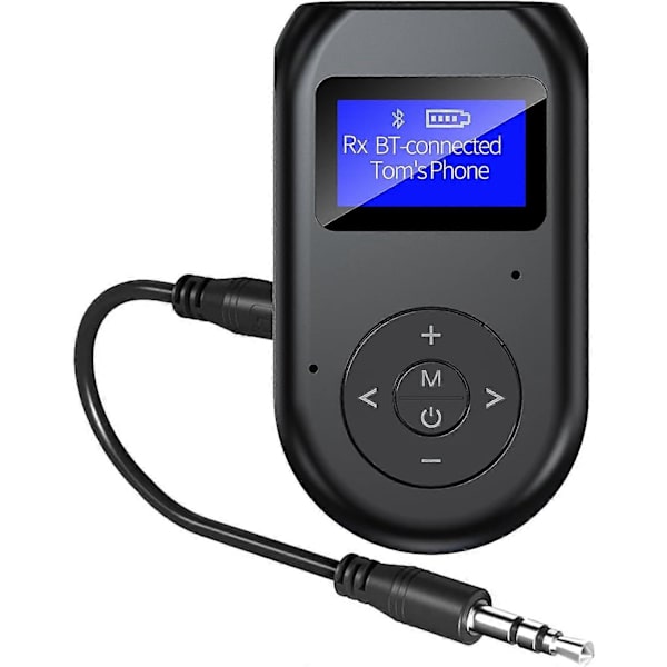 Bluetooth 5.0 Sändare/Mottagare 3-i-1, 3,5 mm Trådlös Bluetooth-adapter, aptX Låg Latens, Uppladdningsbar Bluetooth-sändare för TV, Bluetooth Au
