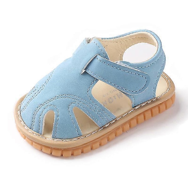 Babypojke/Flicka Sommar Spädbarns Kvittrande Sandaler Premium Gummifotsula Stängd Tå Halksäkra Skor Småbarn Första Gåskor