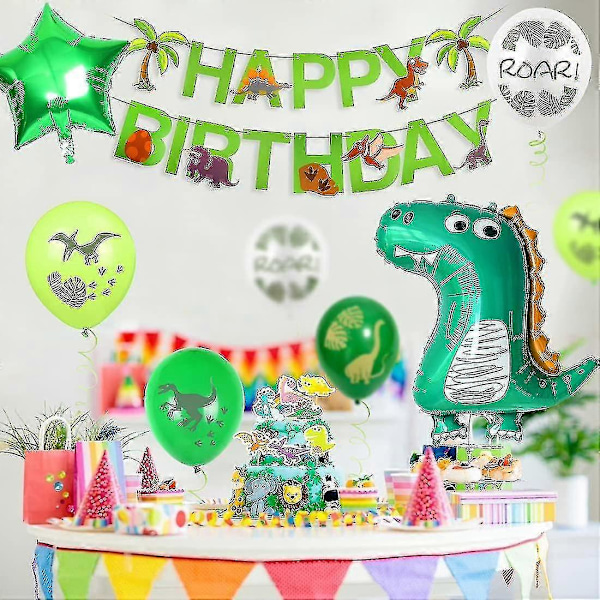 Ballong Dekoration för 3-årsdag, Dinosaurie Tema, 3-årsdag Dekoration, Pojkar, Dino Ballonger, 3-årsdag Dekoration, Dinosaurie