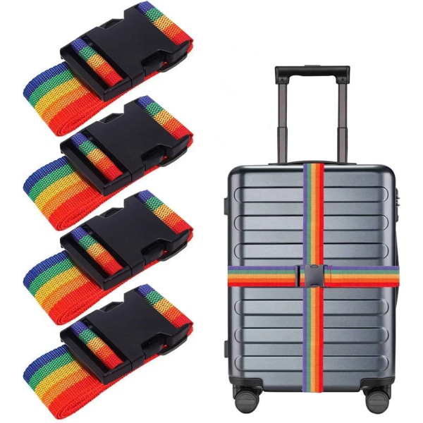 4-osainen matkalaukku Luggage Rainbow Luggage -hihnalla