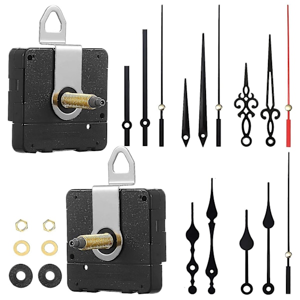 32 mm Lång Axel DIY Kvartsurverk Mekanism Med 5 Olika Par Visare Väggklocka Reparation