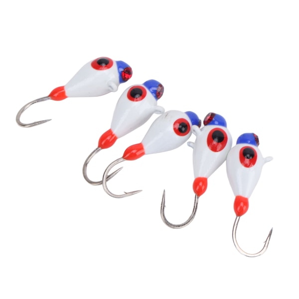 YO 5 stk Vinter Isfiske Jigger Kit Kroker Agn for Bass Abbor Crappie Micro 5MM Isfiskeutstyr