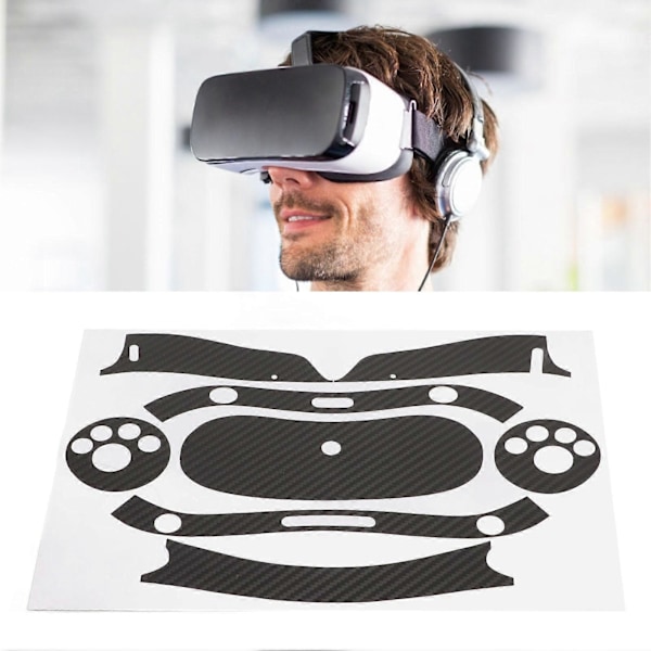 VR-briller Hudklistremerke Profesjonell Riperesistent Støvtett PVC VR-hodetelefonklistremerker for PICO 4 VR Karbonkorn Svart
