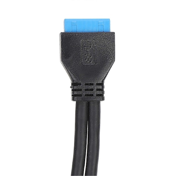 Dobbelt USB-afskærmningskabel Bundkort 19-polet til dobbelt port A-hun stik Udvidelsespanel bagpå Sort