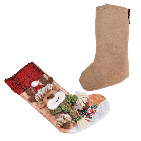 Julstrumpa 3D-tryckt Julstrumpa Presentpåse Ornament för Julgran Spis Hängande Rensa