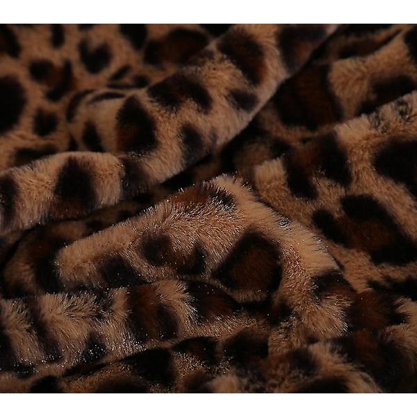 Leopardmønstret Plysj Teppe Kanin Teppe Krystall Fleece Sofateppe Nappeteppe