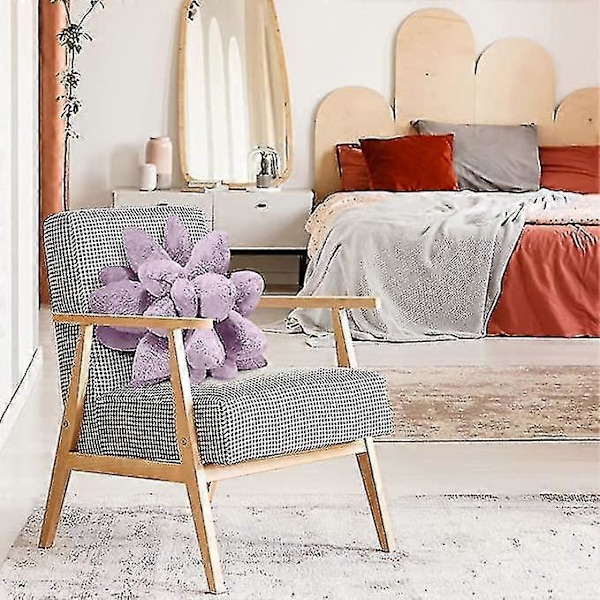 Mehikasvi-tyyny, söpö täytetty kasvipehmolelu, 3D-mehikasvit kaktuspehmolelu, hauska pehmustettu tyyny puutarhaan, makuuhuoneeseen ja kodin sisustukseen (violetti, 9,8 tuumaa)