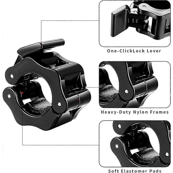 4 stk. Dumbbell Clamp Ring Collar, 30mm Dumbbell Klemmer, Dumbbell Collar Clips, Barbell Collar Låsring Frigivelse Dumbbell Lås Klemme Lås Barbell