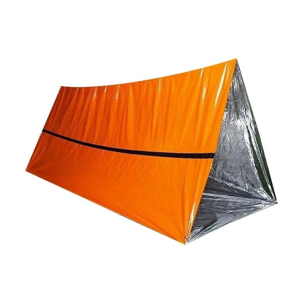 Nöd Tält Utomhus Överlevnadsfilt Överlevnadsfilt Isolering Filt Enkelt Tält Orange Tält+Väska med Visselpipa