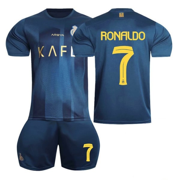 Cristiano Ronaldo #7 23-24 Al Nassr FC Fotballdrakt for barn Voksentreningsklær av høy kvalitet Ronaldo No. 7+dark blue 22