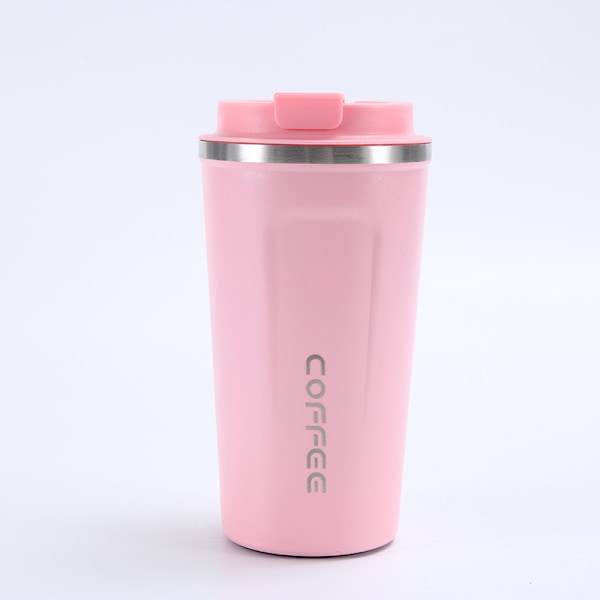 350ml/500ml Termoskop i rustfrit stål, lækagesikker dampisolering, perfekt til kaffe og te Pink 510ml