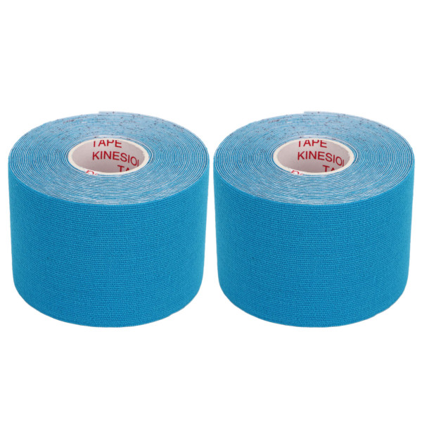 YO 2PCS Athletic Kinesiology Tape 5cm Width 5m Length Muscle Sticker Protector for Fitness Badminton Sky Blue