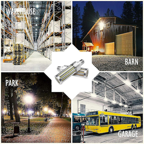 60W LED Maispære, 500W Ekvivalent Pære, 7200 Lumen Super Lys E27, 6000K Kald Hvit, For Lager Verksted Garasje (6000K Kald Hvit)