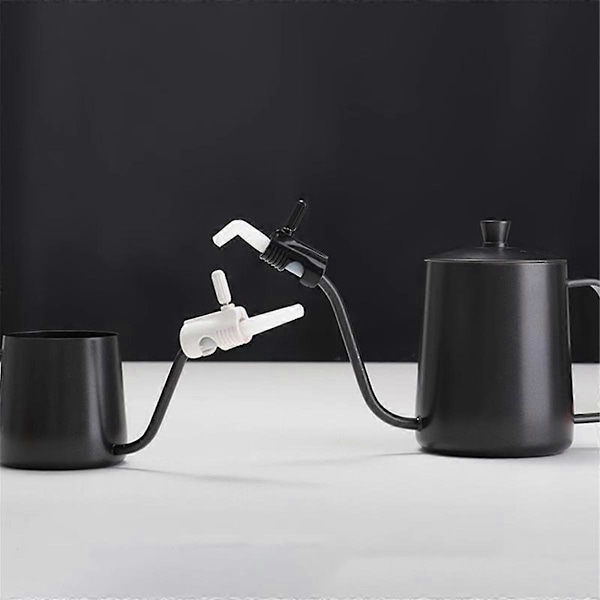 Coffeeware Kaffebryggare Häll över Kaffe Kanne Svanhals Drip Kanne Flödeskontrollventil Tillbehör Svart