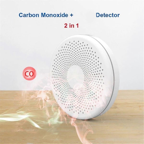 Tuya Wifi Kuldioxid og Røgalarm 2-i-1 Røgsensor Smart Life App Kontrol Brandalarm Sikkerhed