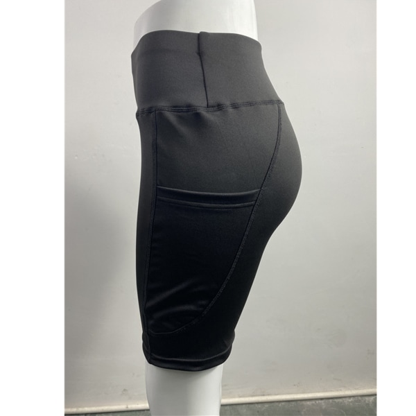 YO Højtaljede Sportshorts Høj Elastisk Undertøj til Fitness Yoga Løb Træning Fitness Sort L