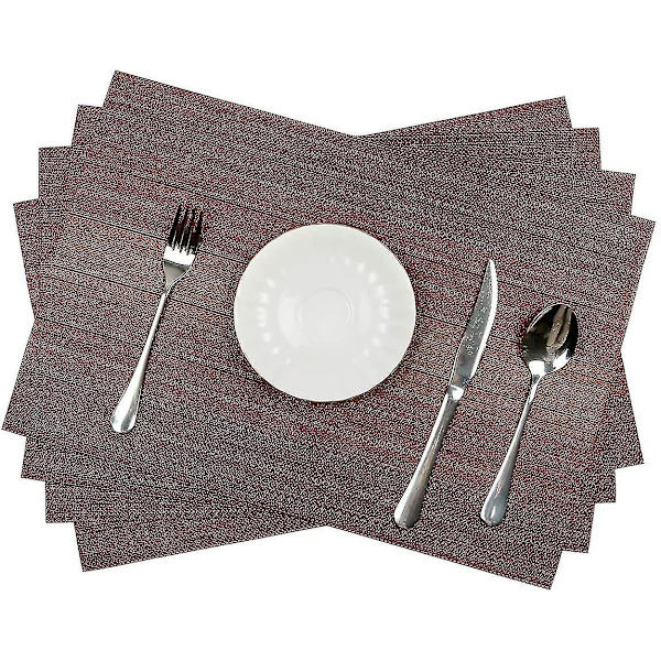 Pöytäliinat, 4 kpl setti, ruokapöytään, pestävät, kudottu vinyyli, liukumattomat, lämmönkestävät, keittiöpöytäliinat, helppo puhdistaa (ruigou)