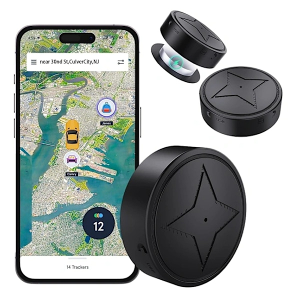 GPS Tracker Sterk Magnetisk Bil Kjøretøy Sporing Anti-tapt, Multifunksjonell GPS Mini Lokator