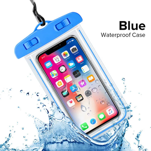 Sommersvømning Fridykkertaske Mobiltelefontaske Vandtæt taske Sea Beach Surf Snorkeltilbehør Ipx8 Vandtæt Pack Bag Blue