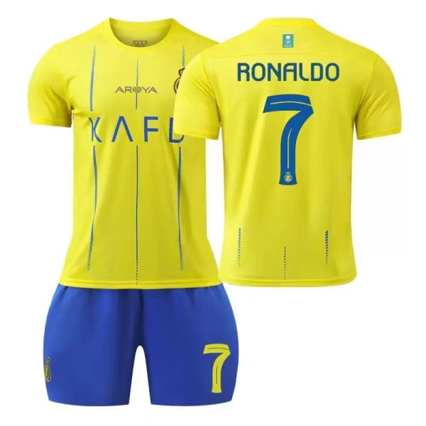Cristiano Ronaldo #7 23-24 Al Nassr FC Fotbollströja för barn Träningskläder för vuxna hög kvalitet Ronaldo No. 7+yellow M