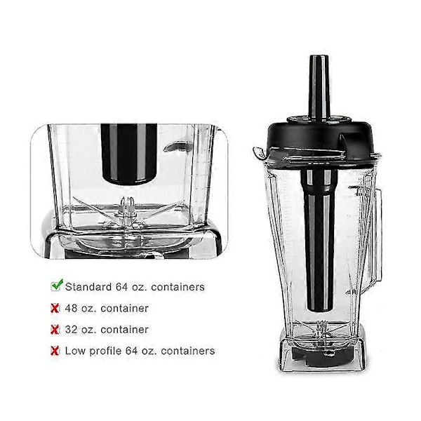 Blender Tamper Accelerator Plastikpind Plunger til Vitamix 760/5000/5200 Blendere til Standard 64